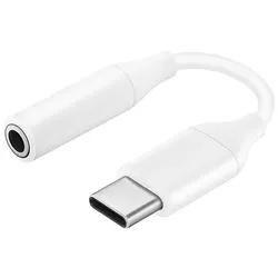 Samsung USB Type-C auf 3,5 mm Klinkenanschluss Adapter, weiß, Farbe:Weiß