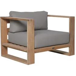 Sunset Armlehnensessel 102x78/68 cm Teak natur Kissen warm grey