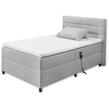 ED EXCITING DESIGN Boxbett mit Motor und Topper, grau ¦ Maße cm B: 131 H: 112 T: 210