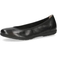 CAPRICE Damen Ballerinas aus Leder Flach, Schwarz (Black Nappa), 39 EU