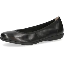 CAPRICE Damen Ballerinas aus Leder Flach, Schwarz (Black Nappa), 39 EU