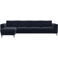 FLEXLUX Ecksofa »Fiore, L-Form«, breite Armlehnen, Kaltschaum, Füße Alu+schwarz blau