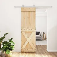 vidaXL Schiebetür mit Beschlag 70x210 cm Massivholz Kiefer