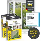 EasyMaxx Fliegengitter mit Pollenschutz 150 x 130 cm Grau