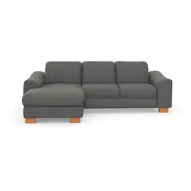 sit&more Ecksofa SIT & MORE "Dundee L-Form", grau, B:264cm H:86cm T:175cm, Sofas, Ecksofa, mit Federkern und Massivholzfüßen, wahlweise mit Kopfteilverstellung