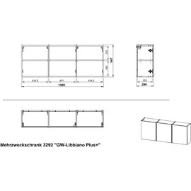 Germania Tchibo - »Libbiano Plus« Mehrzweckschrank - 138x29x55cm - braun - Holz