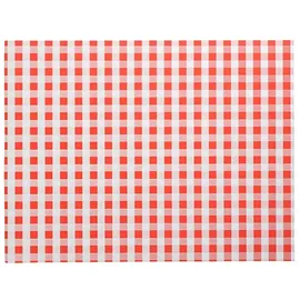 Papstar 100 Tischsets, Papier 30 cm x 40 cm rot (Vichy Karo)