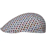 LIERYS Allover Flatcap Schirmmütze Schiebermütze Leinencap Damen/Herren - Made in Italy mit Schirm Frühling-Sommer - 58 cm weiß - 58