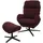 Mendler Relaxsessel HWC-L12 Stoff/Textil 0 x 0 x 0 cm Bordeaux mit Hocker