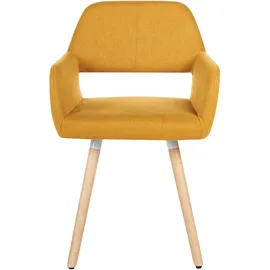 Beliani Esszimmerstuhl Polsterbezug gelb CHICAGO