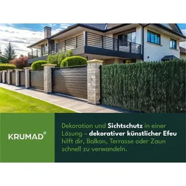 krumad Sichtschutzhecke 500 x 50 cm Dunkelgrün Kunststoff 2 St.