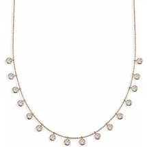 dKeniz Kette mit Anhänger 925 Sterling Silber rosévergoldet rot