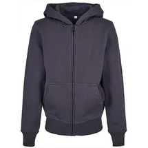 Build Your Brand Kinder Sweatshirtjacke Organic Basic Kids Zip Hoody, Farbe Navy, Größe 158/164