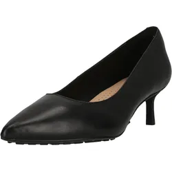 Pumps CLARKS "Adela Court", Damen, Gr. 39, schwarz, Leder, elegant, Schuhe, mit Komfort-Fußbett und vielseitig-elegantem Look