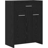 VidaXL Badezimmer-Schrank Schwarz Eiche 60x33x80 cm aus Ingenieurholz