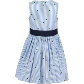 blue seven Sommerkleid BLUE SEVEN, Mädchen, Gr. 116, N-Gr, hl blau, Web, Obermaterial: 100% Baumwolle, bedruckt, gestreift, regular fit, Rundhals, Kleider Sommerkleid, im zeitlosem Streifen-Design mit tollem Herzen-Allover