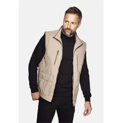 Steppweste CABANO "Cotton-Touch-Weste", Herren, Gr. 58, beige, 100% Polyester, klassisch, normal, hoch geschlossener Ausschnitt, Westen, in wasserabweisender Qualität
