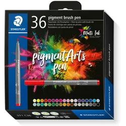 STAEDTLER Pigment Arts Brush Pen, 36 Farben, Mehrfarbig, Rund, Kunststoff, Polypropylen (PP), Tinte auf Wasserbasis, Erwachsene & Kinder