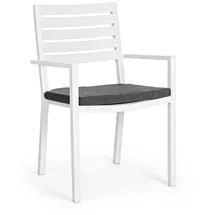 BIZZOTTO Helina Gartenstuhl 55 x 55 x 86 cm weiß stapelbar mit Armlehne