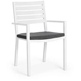 BIZZOTTO Helina Gartenstuhl 55 x 55 x 86 cm weiß stapelbar mit Armlehne