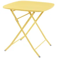 [en.casa] Klapptisch Sande Stahl 71x70x70 cm Gelb