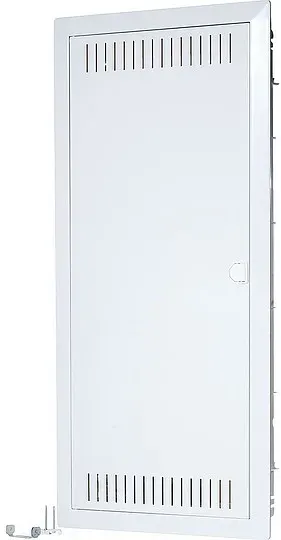 HW/Unterputz-Kommunikationsverteiler 4-reihig mit Montageplatte und 3-fach Steckdose F-Tronic