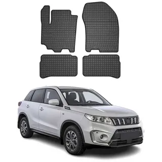 Omac Gummi Fußmatten kompatibel mit Suzuki Vitara 2018-2026 Automatten Gummi Schwarz 4tlg