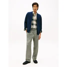 Tommy Hilfiger Cardigan TOMMY HILFIGER "FULL MILANO BASEBALL", Herren, Gr. XL, schwarz night navy, Strick, Obermaterial: 50% Baumwolle, 33% Modal, 15% Polyamid, 2% Elasthan, normal normal, Rippbündchen, Strickjacken, mit feiner Struktur, normale Passform