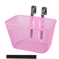 Fahrradkorb Kinder 26x17x15.5cm Lenkerkorb Metall Drahtgeflecht Wetterfest Rostfrei Robuster Fahrradkorb Vorne Für Mädchen jungenss Zur Schule Outdoor Radtour Einkaufen Lastentransport