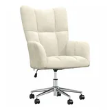 vidaXL Relaxsessel Cremeweiß Samt 47,5 x 69 x 69 cm Beige mit Rollen