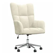 vidaXL Relaxsessel Cremeweiß Samt 47,5 x 69 x 69 cm Beige mit Rollen