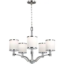 Kronleuchter Prospect Park, 5 Lichter, Satin-Nickel mit Chrom - FE-PROSPECT-PARK5