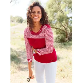 Casual Looks WITT WEIDEN 3/4-Arm-Shirt in rot-ecru-bedruckt | Gr.: 48