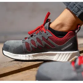 Reebok Halbschuh Fusion Flexweave Work, S1P, 42 grau/rot/weiß Gr. 42