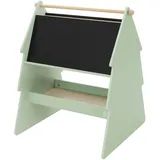 joyz Kreidetafel Kinder Tanne 68x60x80 cm Grün-Natur Doppelseitig aus Holz