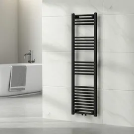 neu.haus Handtuchheizkörper Voss 400 x 1400 mm 485 W schwarz Mittelventil