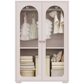 Okwish Kinderkleiderschrank 80 x 120 x 50 cm MDF lackiert rosa
