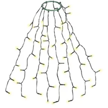 salcar 0,6m Christbaumbeleuchtung mit Ring und 8 Girlanden, 48er LED Überwurf Lichterkette Weihnachtsbaum Wasserdicht Weihnachtsbeleuchtung für 60cm, 90cm, 120cm, Tannenbaum - Warmweiß