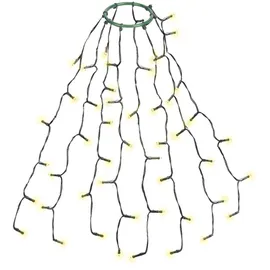 salcar 0,6m Christbaumbeleuchtung mit Ring und 8 Girlanden, 48er LED Überwurf Lichterkette Weihnachtsbaum Wasserdicht Weihnachtsbeleuchtung für 60cm, 90cm, 120cm, Tannenbaum - Warmweiß