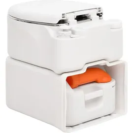 vidaXL Camping-Einbautoilette Weiß 24+17 L HDPE & Stahl