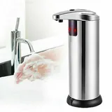 250ml Edelstahl Automatische Seifenspender Berührungsloser Desinfektionsmittel Spender Infrarot Sensor Desinfektionsspender Automatisk Spender für Badezimmer Hotel Küche Toilette Schule