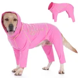 TOPSOSO Hundebody Nach Op mit Reißverschluss Berühren der Wunde Vermeiden Body für Hund Nach Op Atmungsaktiv Leicht ist Alternative Aufblasbare Halskrause für Hunde Geeignet für Große Hunde(Pink XXL)