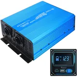 SOLARTRONICS TS2000 Spannungswandler 12V 230V Reiner Sinus Display Einbau Fernbedienung USB C+A
