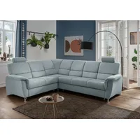 Ecksofa HOME AFFAIRE "Pisa L-Form, mit Schlaffunktion, Stauraum, 2x höhenverstellbare", grün (mint), B:271cm H:95cm T:224cm, 100% Polyester, Sofas, Kopfstützen und Relaxfunktion im Eckelement