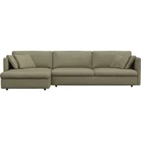 FLEXLUX Ecksofa Lovane, Weich & anschmiegsam, große Sitztiefe auf Kaltschaum, Dekokissen inkl. grün