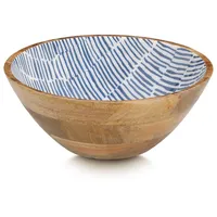 Zeller Schale, Mangoholz, blau Ø30x12cm