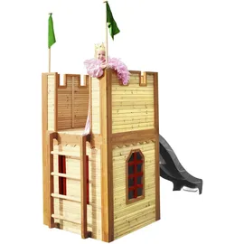 Axi Spielhaus Arthur Braun - Rot mit Grauer Rutsche 110 x 319 x 195 cm