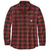CARHARTT Plaid Flannel Relaxed Fit Shirt, Farbe:rot, Größe:XL