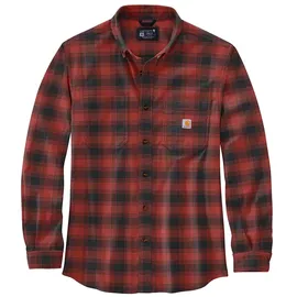 CARHARTT Plaid Flannel Relaxed Fit Shirt, Farbe:rot, Größe:XL
