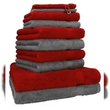 Betz Premium Handtuchset 10-tlg. dunkelrot & anthrazit